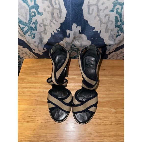 Tory Burch Elastic Strapped Heels, Size 8.5 - Picture 1 of 7